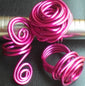 First rings ever made by Jewelrywithme. Strong Pink Anodized Aluminum Wire