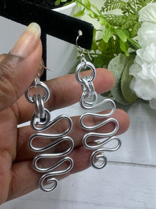 Silver Zig Zag aluminum wire earrings with sterling silver earwire