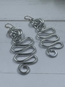 Silver Zig Zag aluminum wire earrings with sterling silver earwire