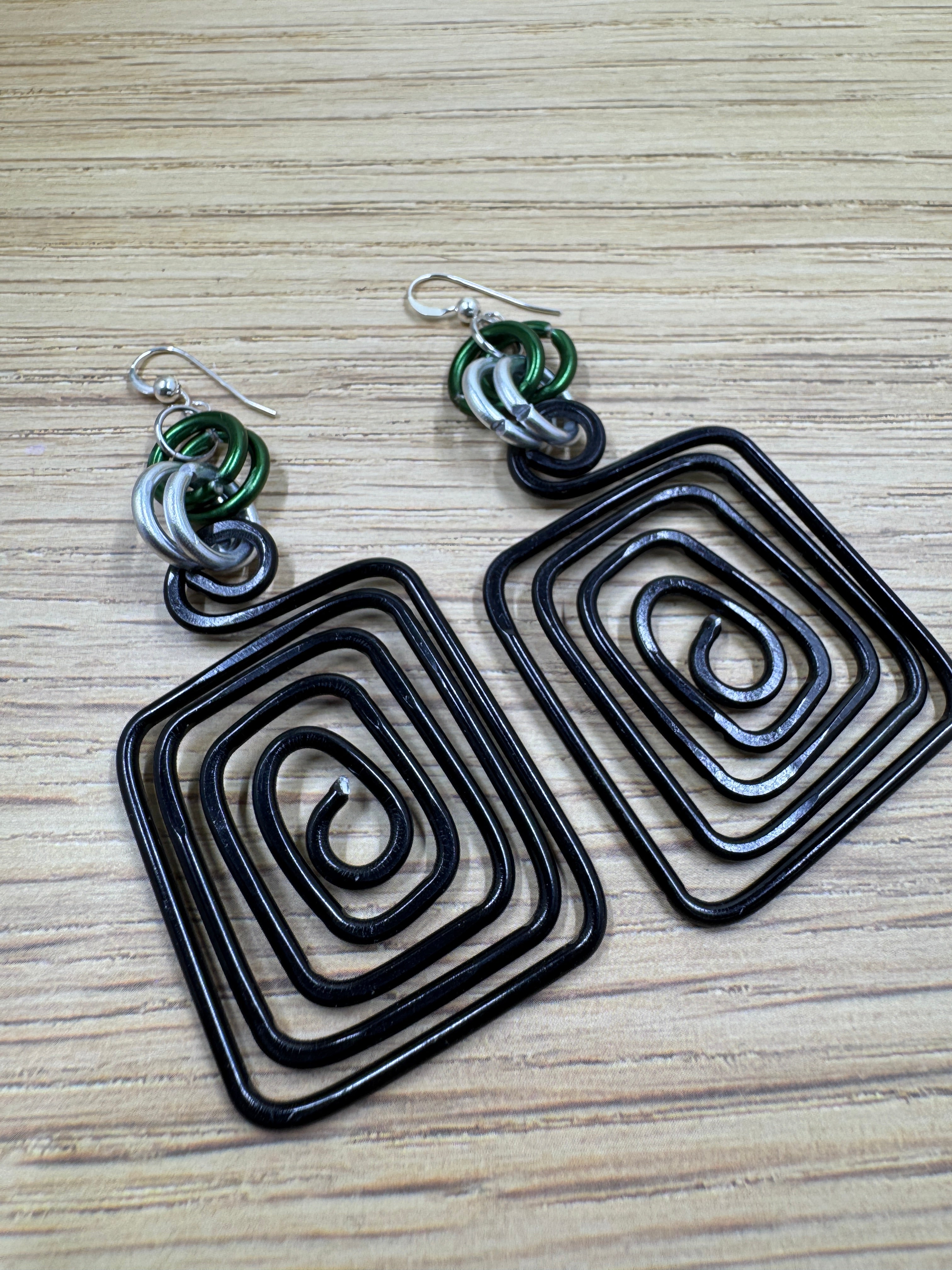 Philadelphia Eagles Inspired Handmade Aluminum Square Earrings