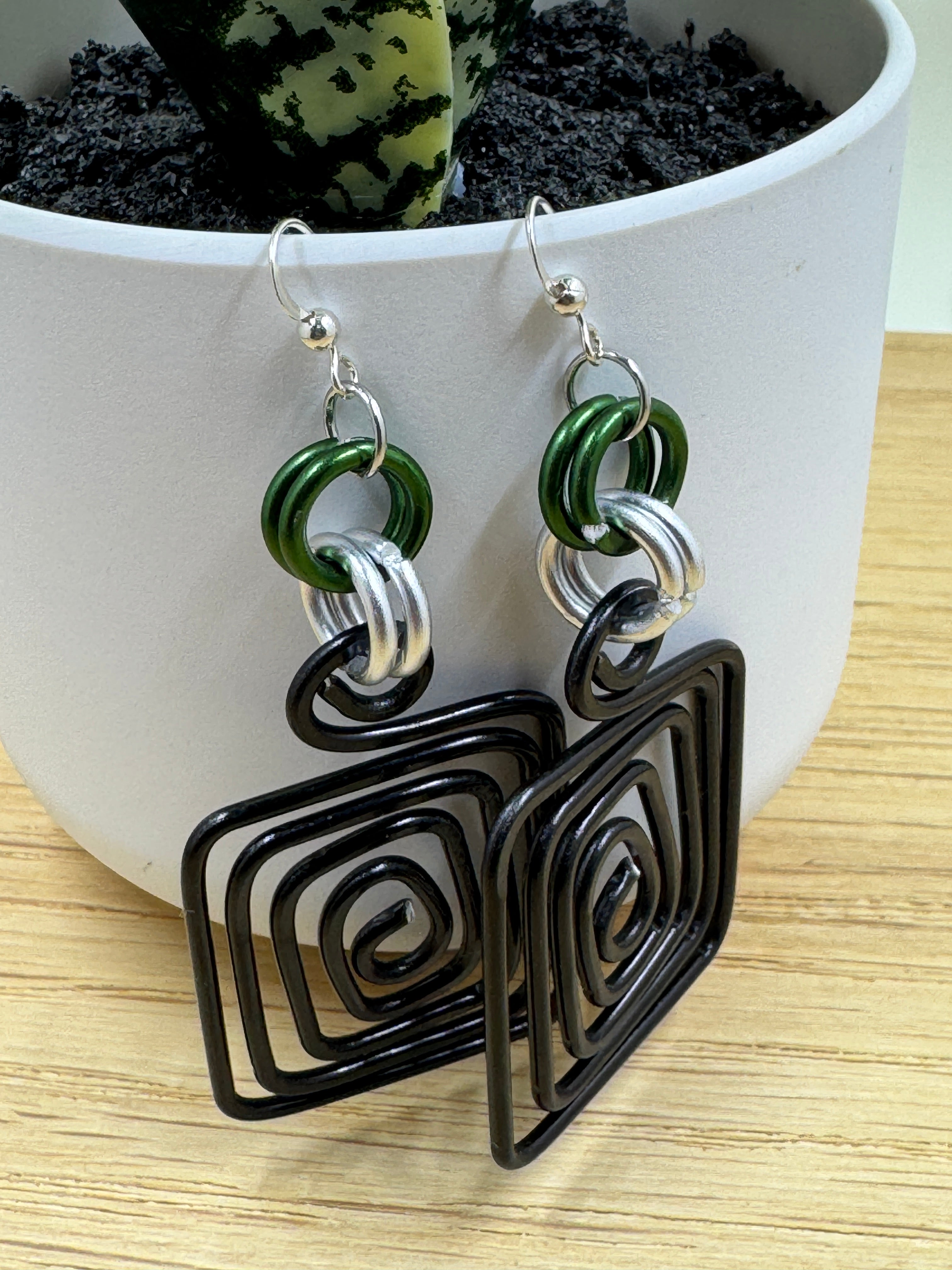 Philadelphia Eagles Inspired Handmade Aluminum Square Earrings