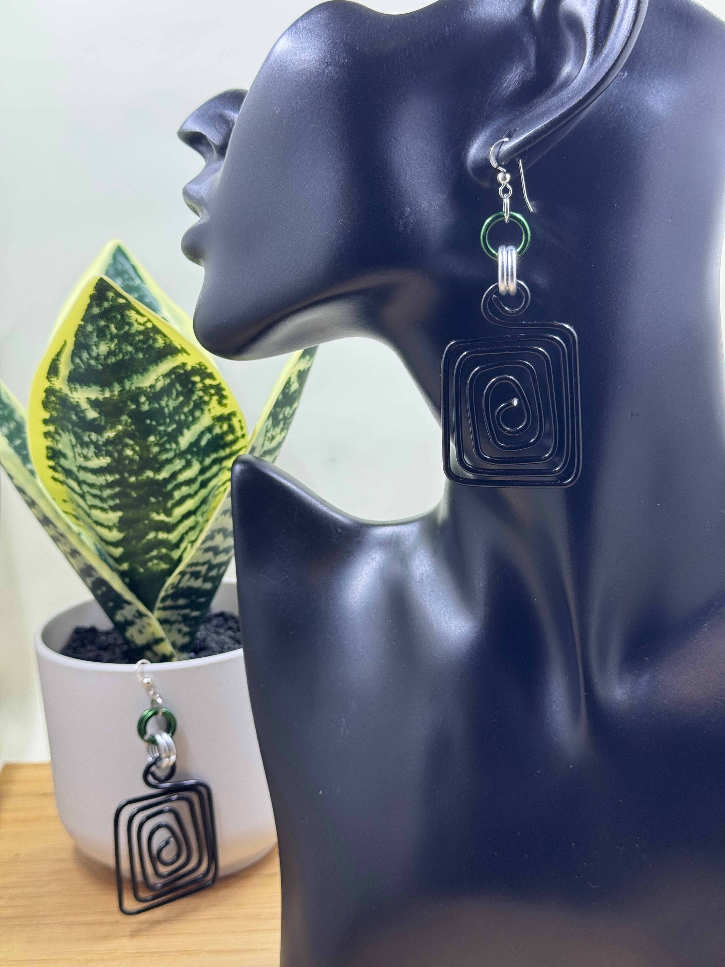 Philadelphia Eagles Inspired Handmade Aluminum Square Earrings