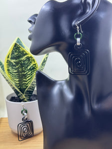 Philadelphia Eagles Inspired Handmade Aluminum Square Earrings