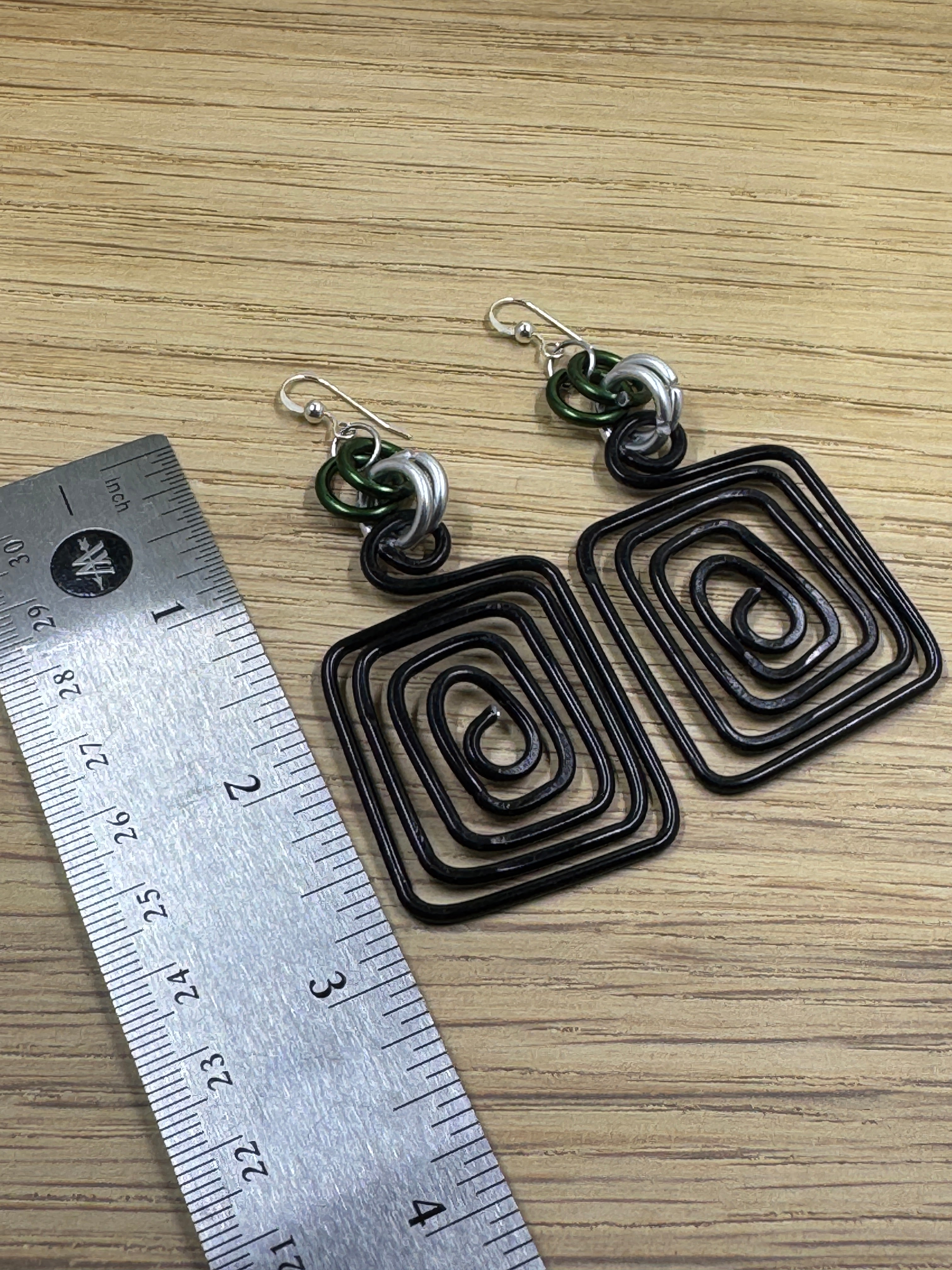 Philadelphia Eagles Inspired Handmade Aluminum Square Earrings