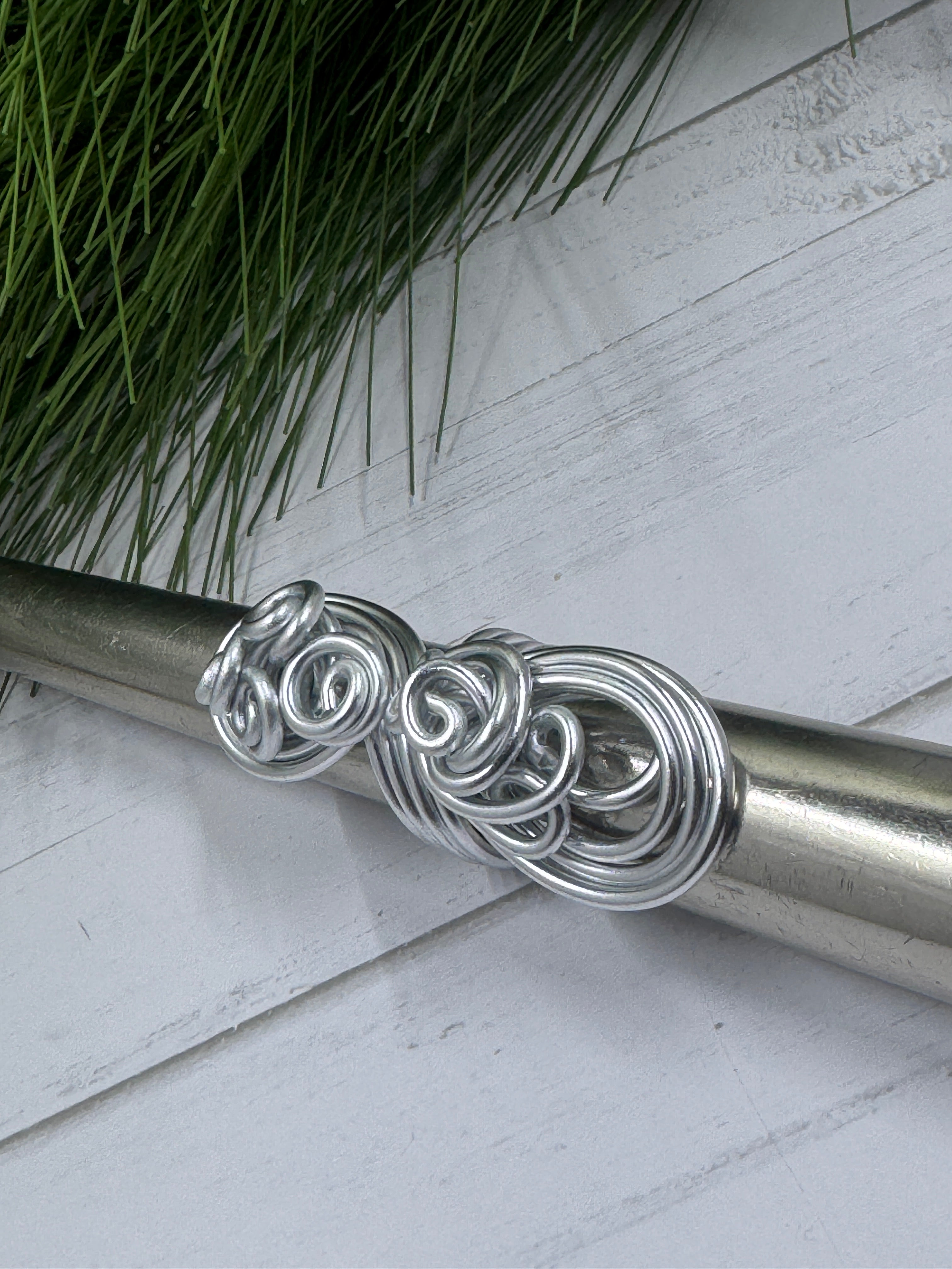 Big cocktail ring, Wire Wrapped Statement ring, Silver wire wrapped ring, adjustable ring, aluminum wire ring, chunky ring, long ring