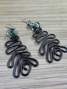 Philadelphia Eagles Earrings Abstract Anodized Aluminum Wire with Sterling Silver Ear Wire