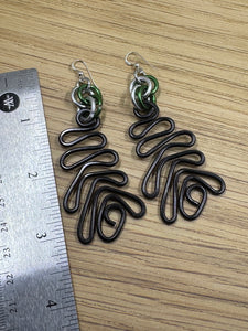 Philadelphia Eagles Earrings Abstract Anodized Aluminum Wire with Sterling Silver Ear Wire