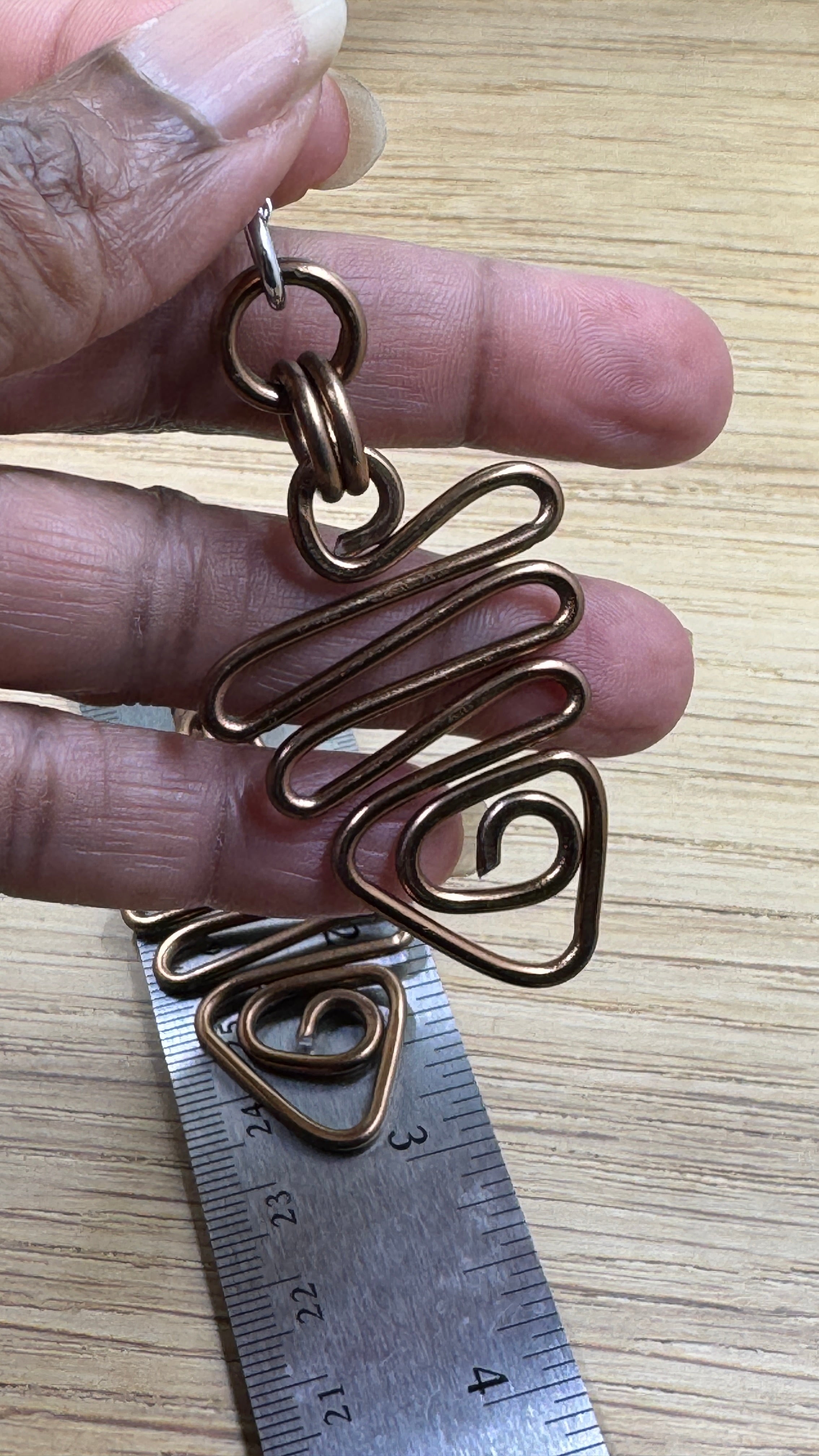 Copper Colored Aluminum Wire Earrings with sterling silver ear wire