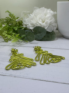 Tribal Light Green Aluminum Wire Earrings with Sterling Silver Ear Wire