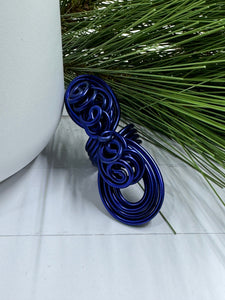 Big Blue Statement Cocktail Ring, Aluminum Wire Wrapped Ring, Handmade Custom and Made to Order