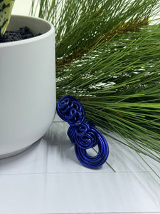 Big Blue Statement Cocktail Ring, Aluminum Wire Wrapped Ring, Handmade Custom and Made to Order