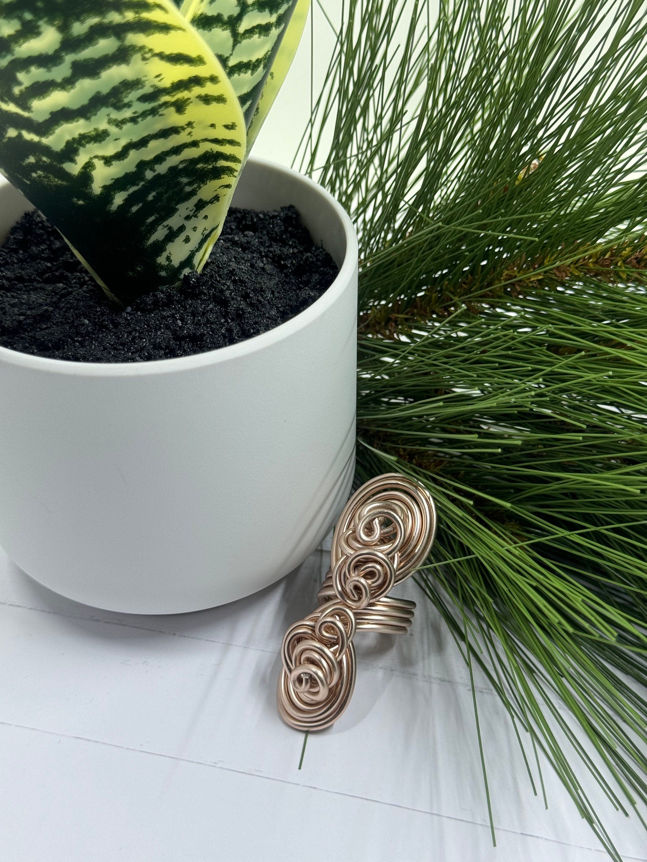 Light Pink Statement Cocktail Ring, Aluminum Wire Wrapped Ring, Handmade Custom and Made to Order