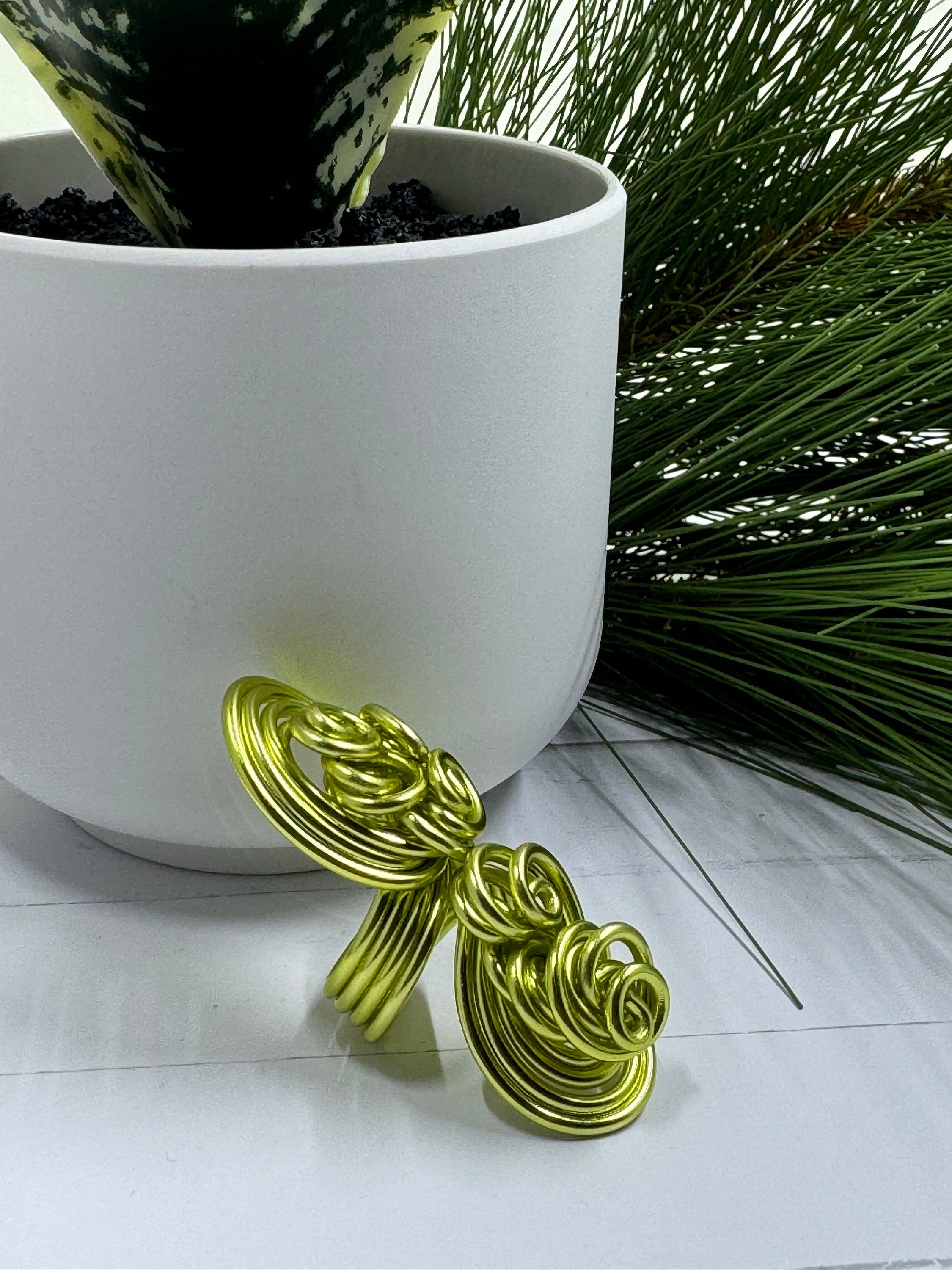 Light Green Statement Cocktail Ring, Aluminum Wire Wrapped Ring, Handmade Custom and Made to Order