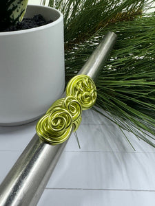 Light Green Statement Cocktail Ring, Aluminum Wire Wrapped Ring, Handmade Custom and Made to Order