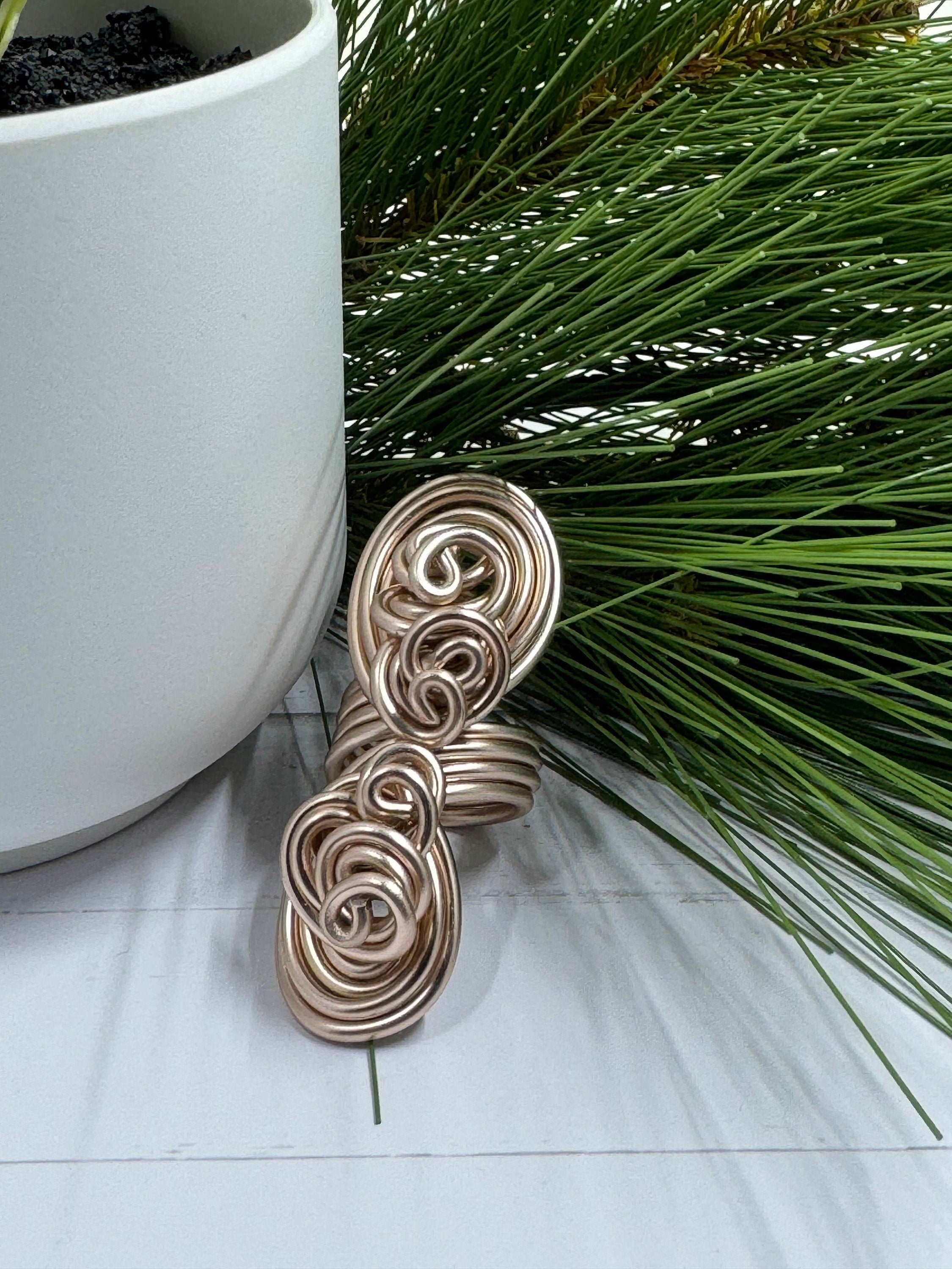 Light Pink Statement Cocktail Ring, Aluminum Wire Wrapped Ring, Handmade Custom and Made to Order