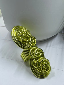 Light Green Statement Cocktail Ring, Aluminum Wire Wrapped Ring, Handmade Custom and Made to Order