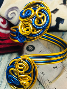 Blue and Gold Cuff Bracelets 
