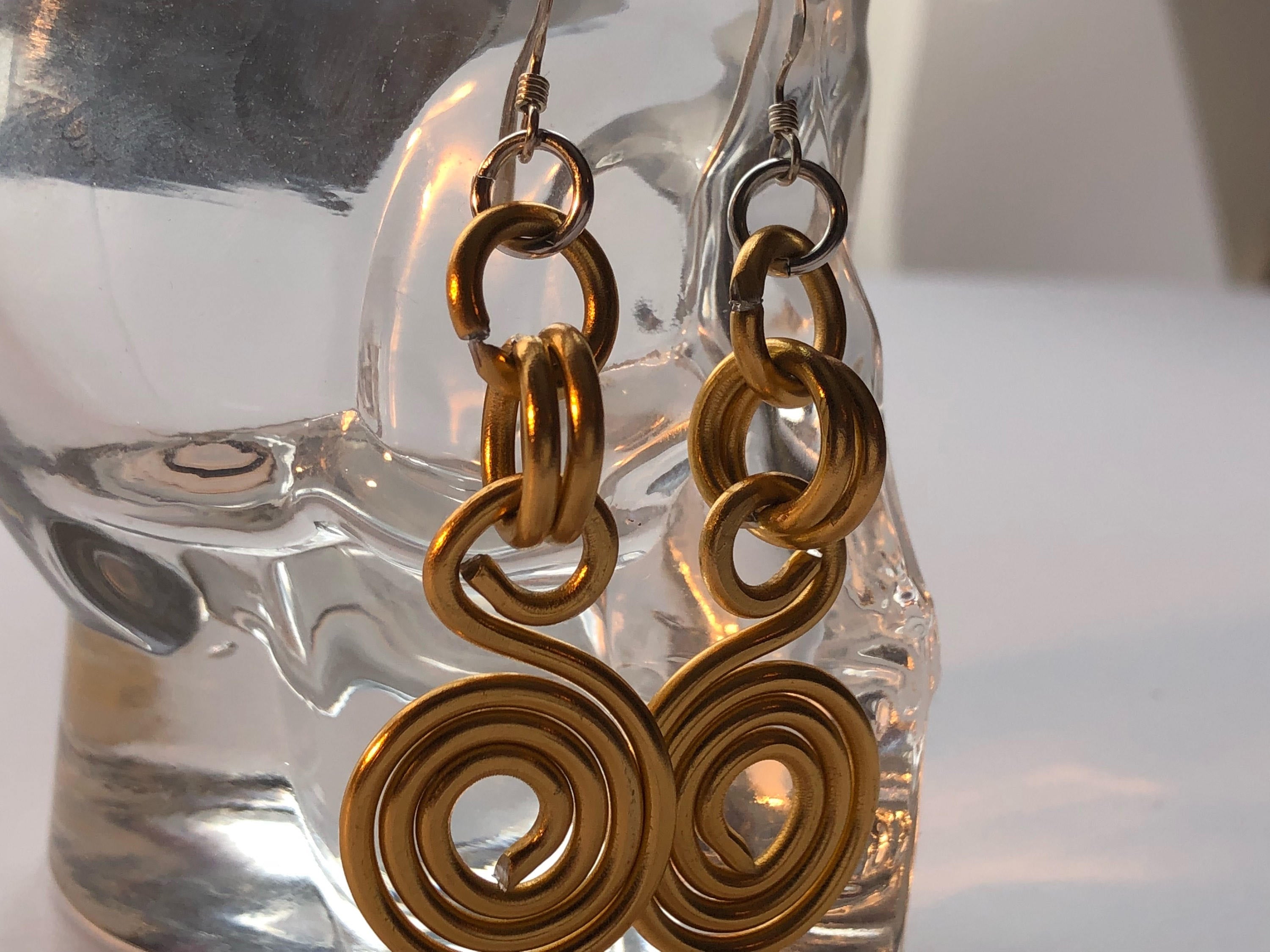 Small Gold Wire Earrings, Aluminum Wire Earrings, Round Earrings