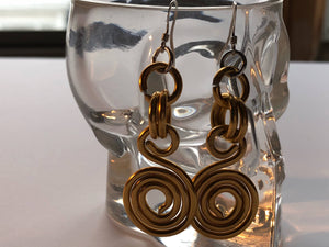 Small Gold Wire Earrings, Aluminum Wire Earrings, Round Earrings