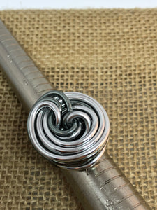 Aluminum Statement Swirl Ring in Silver and Grey