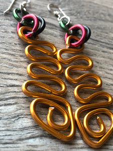 Gold Earrings, Black Panther Inspired Earrings, Zig Zag Afrocentric Earring