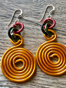 Gold Earrings, Black Panther Inspired Earrings, Round Afrocentric Earrings
