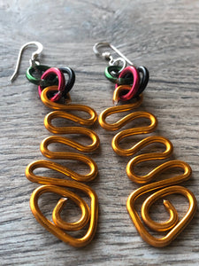 Gold Earrings, Black Panther Inspired Earrings, Zig Zag Afrocentric Earring