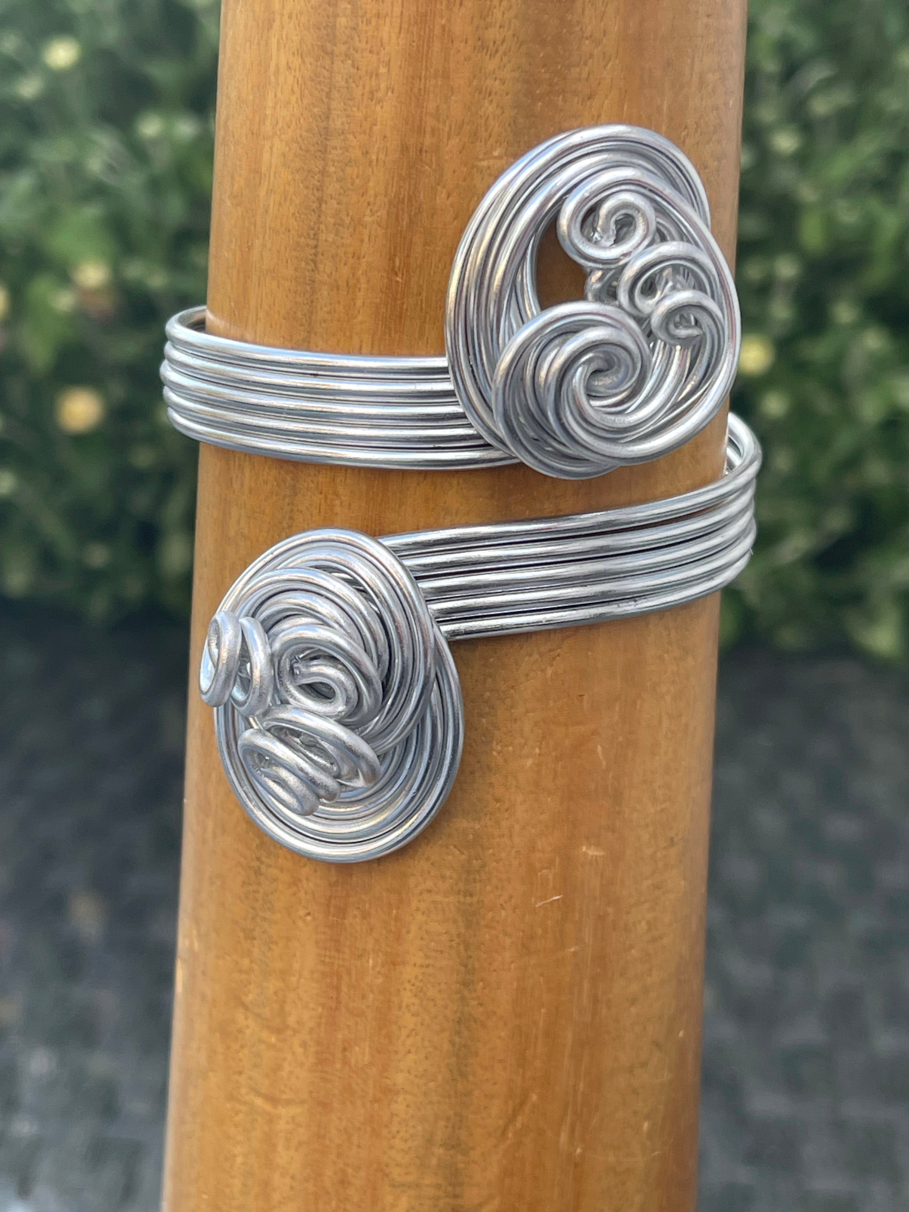 Silver Aluminum Wire Cuff Braceler