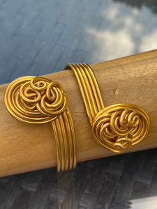 Gold Aluminum Wire Cuff Bracelet